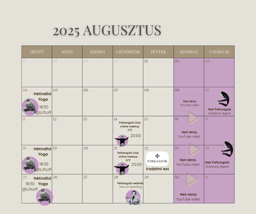 felhangoló univerzum augusztusi programajánlat!